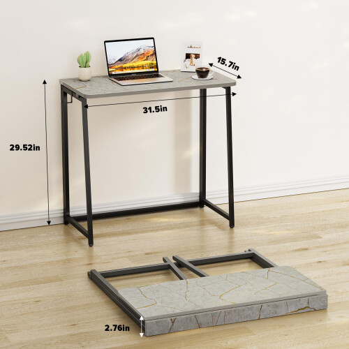 WOHOMO Small Foldable Computer Desk Writing Study Table, Grey 1