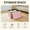 PINPLUS Folding Storage Box Ottoman, Linen Small Footstool, Pink 4