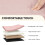 PINPLUS Folding Storage Box Ottoman, Linen Small Footstool, Pink 5