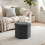 PINPLUS Folding Storage Ottoman, Linen Hexagonal Footrest, Dark Grey 2