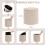 PINPLUS Round Ottoman Storage, Convertible Table, Beige, 43x43x45 cm 3