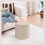 PINPLUS Round Ottoman Storage, Convertible Table, Beige, 43x43x45 cm 5