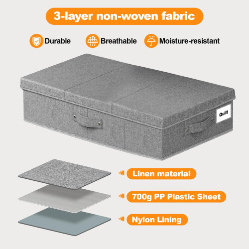 Mavivegue 2 Pack Underbed Storage Boxes with Lids 2