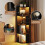 55.1 " Corner Wood Bookcase with Body Sensor LED for Home Office,Black 5
