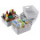 Yuright 4 Pack Plastic Woven Storage Baskets for Desktop Shelf, Light Gray 4