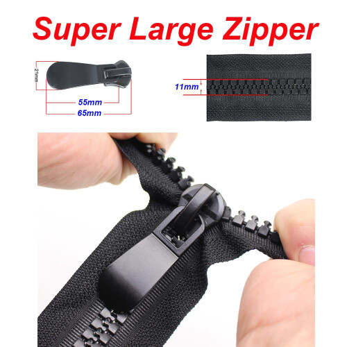 YaHoGa 200 cm #15 Large Plastic Zip 2 Way Separable 11 mm 1