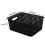 Mayish Plastic Weave Basket with Handle, Black and Grey, 6 Packs 2