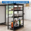 Crevyteg Compact 3-Piece Breakfast Bar Set for Small Spaces - Includes Storage Shelf Table & 2 High-Back PU Leather Stools 4