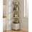 Housolution 6 Tier Corner Shelf Stand with Storage and Fabric Drawers,White 5