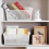 Fosly Large Rectangular Storage Basket Set of 4, White Plastic Basket Boxes 5