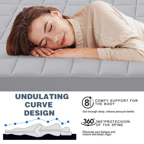 MeMoreCool Roll Up Floor Mattress Single 190x90cm, Light Grey 1