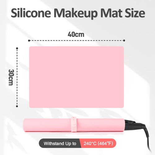 Silicone Dressing Table Mat Protector for Makeup, 40x30cm, Sakura Pink 1