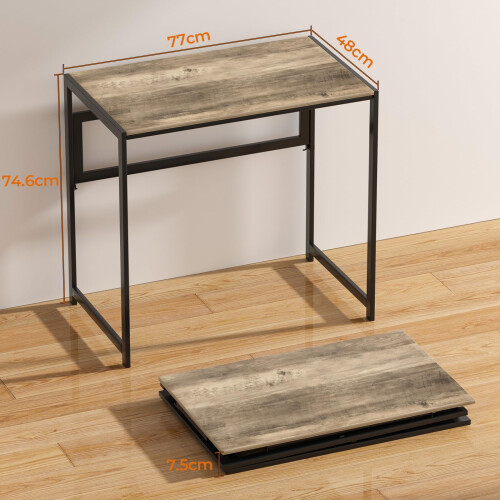 GreenForest Folding Desk 80cm No Assembly Required for Small Space, Grey 1