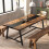 Tribesigns Tribesigns Dining Table for 8 People, 70.87-inch Rectangular Wood Kitchen Table with Strong Metal Frame 4