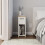 ComfortCove Narrow Bedside Table with Storage Shelf & Handle, White/Oak 2