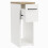 ComfortCove Narrow Bedside Table with Storage Shelf & Handle, White/Oak 4
