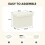 PINPLUS Linen Storage Ottoman Box, Foldable Footstool, Cream White 3