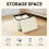 PINPLUS Linen Storage Ottoman Box, Foldable Footstool, Cream White 4