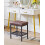 IBUYKE Rectangular Makeup Stool, PU Seat Vanity Chair, Dark Brown WBD017Z 3