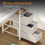 ODK Computer Desk with Drawers, 100cm Office Desk with Sockets, White 5
