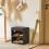 YMYNY Small Shoe Storage Bench with Cushion, Black, HBD028B 2