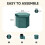 PINPLUS Hexagonal Storage Ottoman, Velvet Foldable Footstool, Teal 1