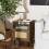 Bedside Table, Boho Farmhouse Walnut Rattan Nightstand with Drawers 2