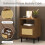 Bedside Table, Boho Farmhouse Walnut Rattan Nightstand with Drawers 4
