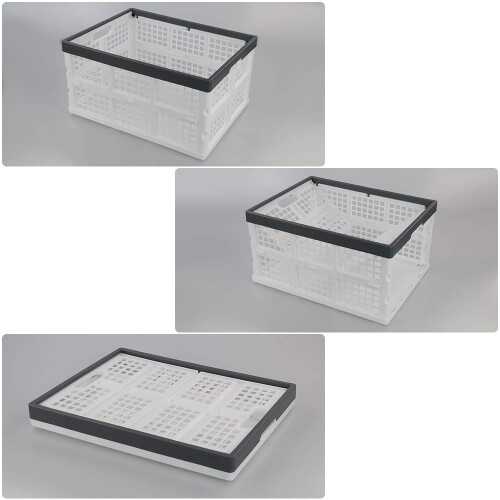 Teyyvn 3-Pack 30 L Plastic Stackable Collapsible Storage Crates 2