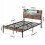 ODK 4ft6 Double Bed Frame with Storage Wooden Headboard 2