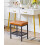 IBUYKE Rectangular Makeup Stool, PU Seat Vanity Chair, Light Brown WBD017J 3