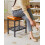 IBUYKE Rectangular Makeup Stool, PU Seat Vanity Chair, Light Brown WBD017J 5
