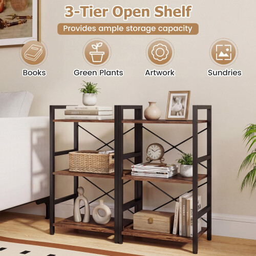 Casart CASART 3/5-Tier Bookcase (Rustic Brown, 42 x 28 x 71cm) 1