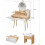 Dressing Table with Round Mirror and Lights, Small Vanity Desk with Stool 2