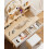 Dressing Table with Round Mirror and Lights, Small Vanity Desk with Stool 4