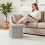 PINPLUS Chenille Ottoman Storage Box, Hexagonal Folding Stool, Silver Grey 2