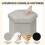 PINPLUS Chenille Ottoman Storage Box, Hexagonal Folding Stool, Silver Grey 5