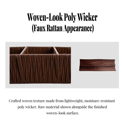 3 Compartment Bathroom Storage Basket, Resin Wicker Countertop Organiser 2