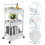 johgee Foldable 3 Tier Metal Utility Rolling Cart, Folding Mobile Multi-Function Storage Trolley Organizer Cart for Home Library 4