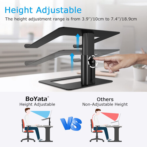 BoYata Laptop Stand, Height Adjustable Laptop Riser for 11-17" Laptops 1