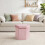 PINPLUS Hexagonal Storage Ottoman, Velvet Foldable Footstool, Pink 2