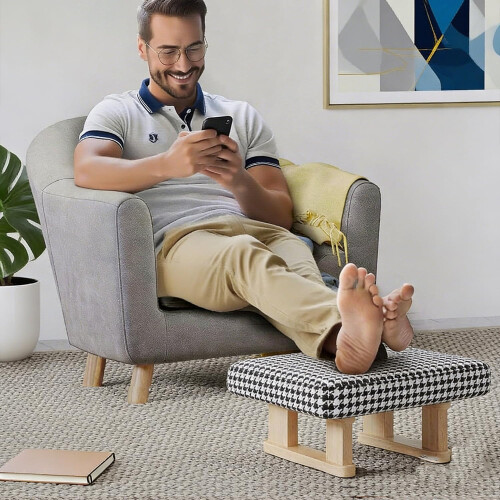 Stowetry Foot Stool, Pouffe Footstool with Removable Cover 2