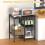 OGEMXU Kitchen Microwave Stand,4-Tier Adjustable Microwave Cart,Black 2