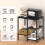 OGEMXU Kitchen Microwave Stand,4-Tier Adjustable Microwave Cart,Black 5