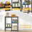 OGEMXU Kitchen Microwave Stand,4-Tier Adjustable Microwave Cart,Black 3