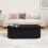 PINPLUS Foldable Oval Ottoman Storage Bench, Black, 110x38x38 cm 2
