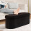 PINPLUS Foldable Oval Ottoman Storage Bench, Black, 110x38x38 cm 5