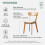 2PCS Modern Solid Dining Chairs Set, Upholstered Fabric Dining Room Chairs 5