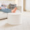 PINPLUS Round Ottoman Storage, Convertible Table, Cream White, 56x56x40 cm 5