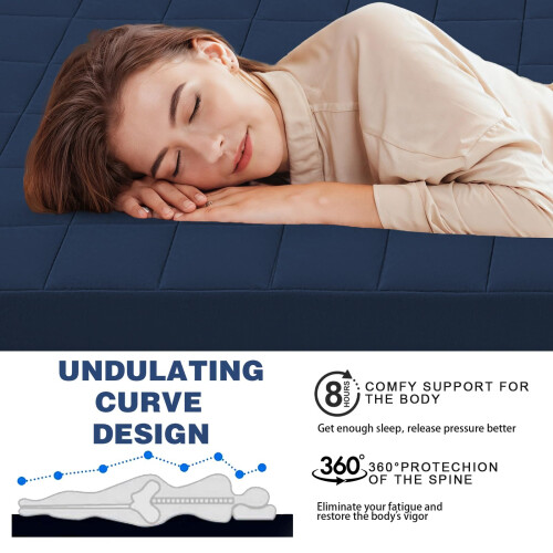 MeMoreCool Roll Up Floor Mattress Single 190x90cm, Navy Blue 1